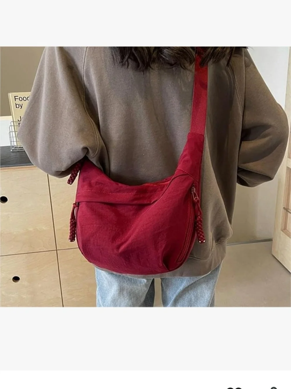 Nylon Crescent Crossbody Bag for Women Shoulder Tote Handbag Casual Sling Bag